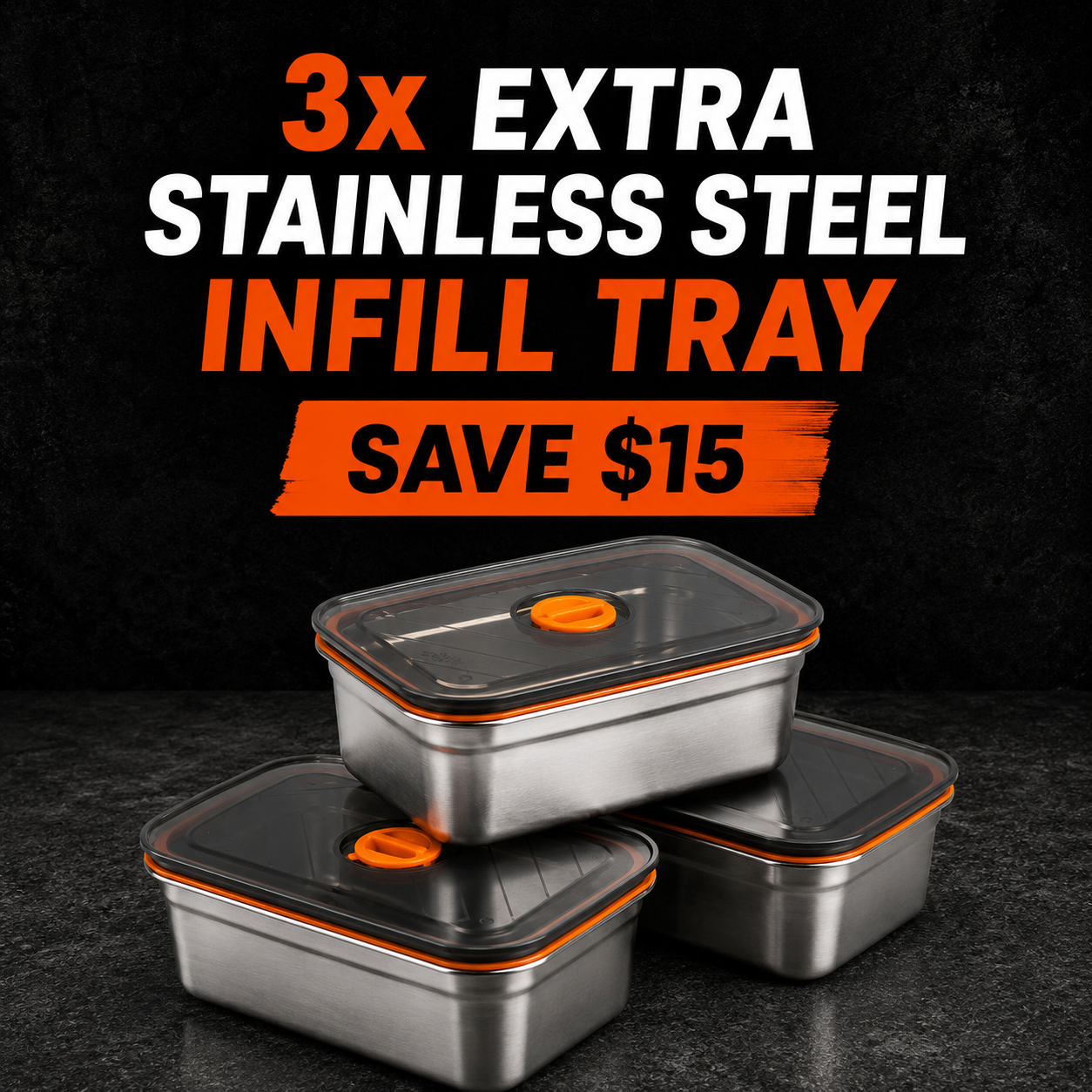 3x Smoko Box Infill Tray (1L Size)